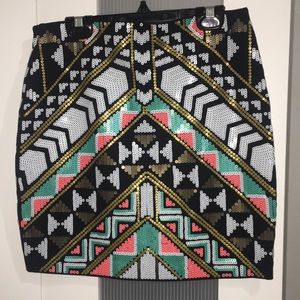 Multicolor Sequin Express mini skirt.